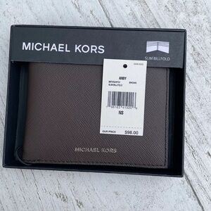 Michael Kors Andy Slim Bifold Wallet - Brown nwt 98$